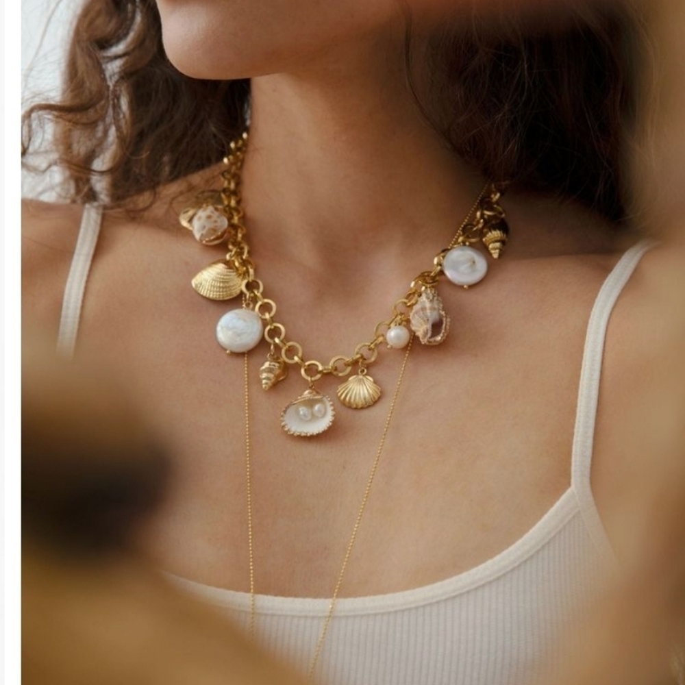 🤍▪️House of Harlow ▪️1960 Gold Seashell Charm 16 ' Necklace - Picture 11 of 14